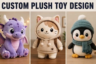 custom handcrafted personalized animal plush toy stuffed animal handmade plushie