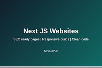 build a next js website with SEO ready pages