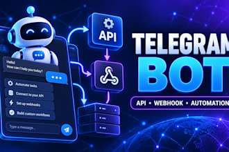 build a custom telegram bot with API webhook and automation