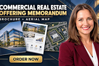 design commercial real estate offering memorandum brochure and aerial maps om