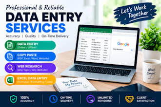 do accurate, data entry,copy paste,and web research