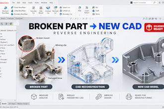 reverse engineer broken discontinued plastic replacement parts to solidworks cad