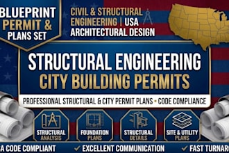 do structural engineering drawings and draw city building permit blueprints usa
