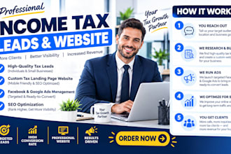 generate quality income tax lead landing page tax website