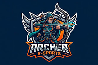 create modern style for archer e sport mascot logo with express delivery