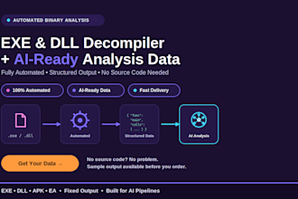 perform binary analysis and reverse engineering on exe, dll, and apk files