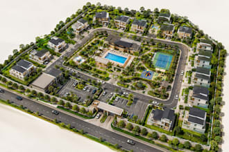 create a detailed isometric resort hotel and tourism map