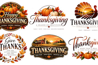 design a professional, fall, harvest, autumn, or holiday thanksgiving logo