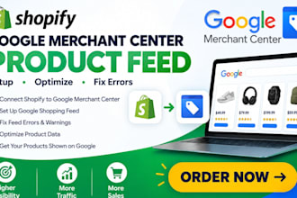 setup and optimised google merchant center product feed for shopify