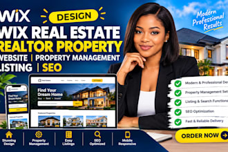design wix real estate realtor property website property management listing seo