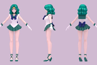 create 3d character model, vtuber, anime, 3d rigging, vroid, vrchat, mmd, nsfw