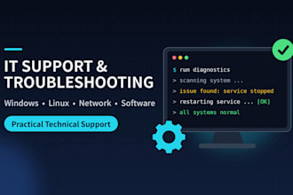 troubleshoot windows, linux, network, and software issues