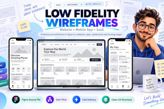 create low fidelity wireframes for websites and apps