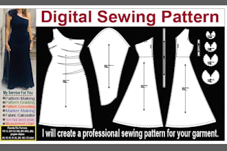 do professional sewing pattern making, digital pattern grading and tech