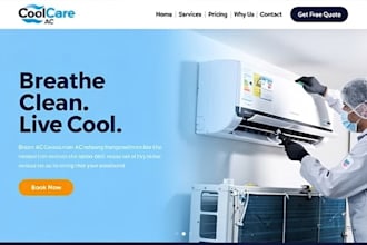 build squarespace hvac contractor website heating repair storm damage repair
