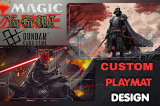 design custom tcg playmat, anime playmat, trading card game mat,  gundam card