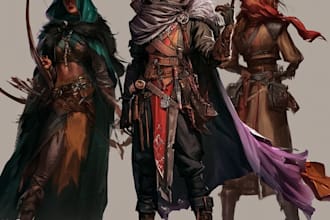 create dnd character art and concept art fantasy