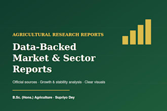 create agricultural market and sector research reports