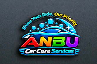design modern 3d car wash, auto detailing, and automotive logo