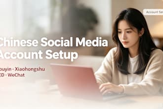register douyin xiaohongshu red and wechat chinese social media accounts