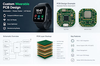design custom wearable pcb for smartwatch, fitness tracker and iot