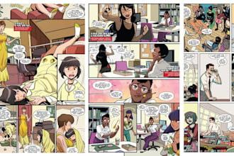 draw webtoon, manga page comic strip, graphic novel and storyboard, comic artist