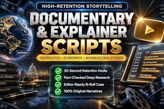 write engaging documentary and explainer youtube video scripts