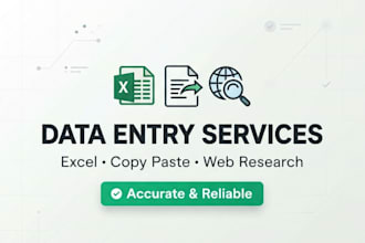 do data entry typing excel data filtering copy paste work