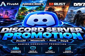 promote your discord server for fivem, minecraft, rust and dayz server