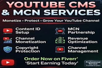 manage youtube cms, content id SEO, mcn, and channel growth