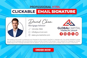 create custom clickable html email signature, outlook signature