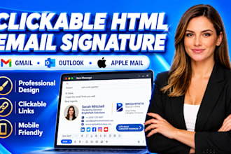 create clickable HTML email signature for gmail outlook and apple mail
