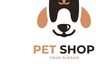 design pet, dog, cat or animal, and veterinary clinic logo