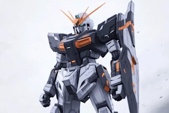 make gundam character illustration