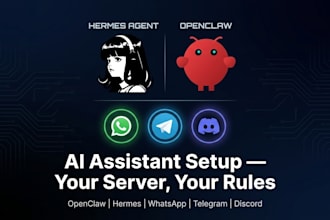 set up hermes agent or openclaw ai assistant on your server