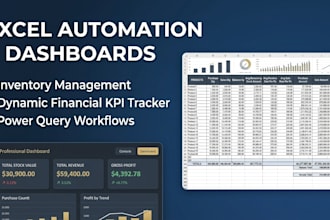 we build automated excel financial dashboards and manage inventory erp systems