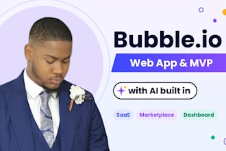 build your bubble io web app or mvp with ai built in