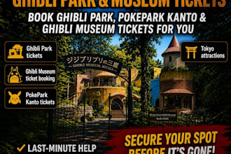 book ghibli park, pokepark kanto and ghibli museum for you