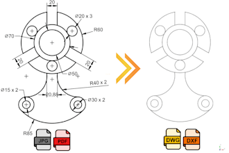 convert your sketch, image or pdf to 2d cad in freecad