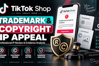 handle tiktok shop trademark patent copyright infringement appeal