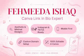 design aesthetic canva link in bio website for instagram