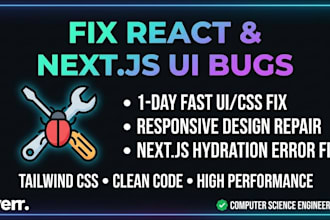 fix react, nextjs, and tailwind CSS frontend UI bugs
