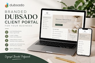 design a branded dubsado client portal for your business