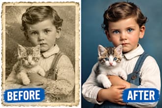 restore and colorize old photos, restoration service