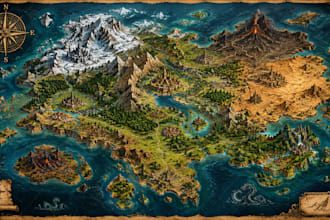create a detailed fantasy world map for your book game or rpg