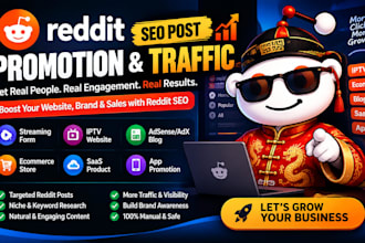 promote, streaming form, iptv website, adx blog, ecommerce with reddit seo post
