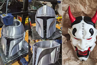 print and paint 3d mask 3d helmet, halloween mask, cosplay mask for 3d printing