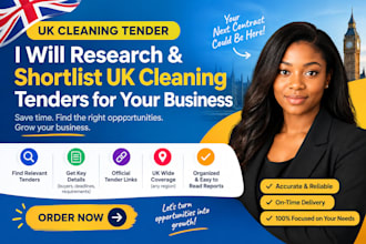 research and shortlist UK cleaning tenders for your business