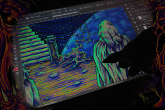 draw psychedelic illustration for merch or album cover