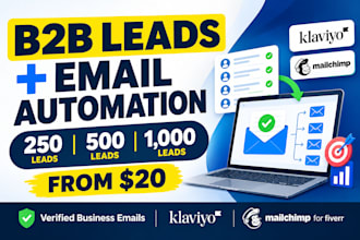 generate b2b lead and automated email with klaviyo or mailchimp